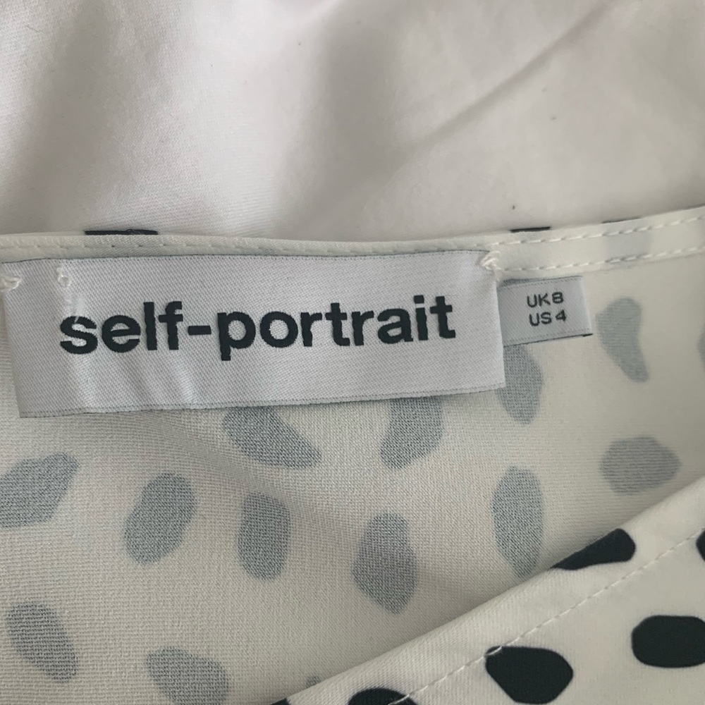 Self-Portrait Printed Flared Blouse - image 6